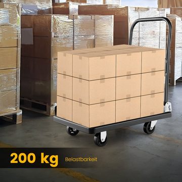 COSTWAY Transportwagen, mit Lenkrollen, klappbar, bis 200kg, 72x48x82cm