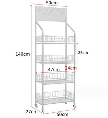 BAYLI Mehrzweckregal Ladenregale Einzelhandel - 140x50x27 cm Supermarktregale - Verkaufsreg