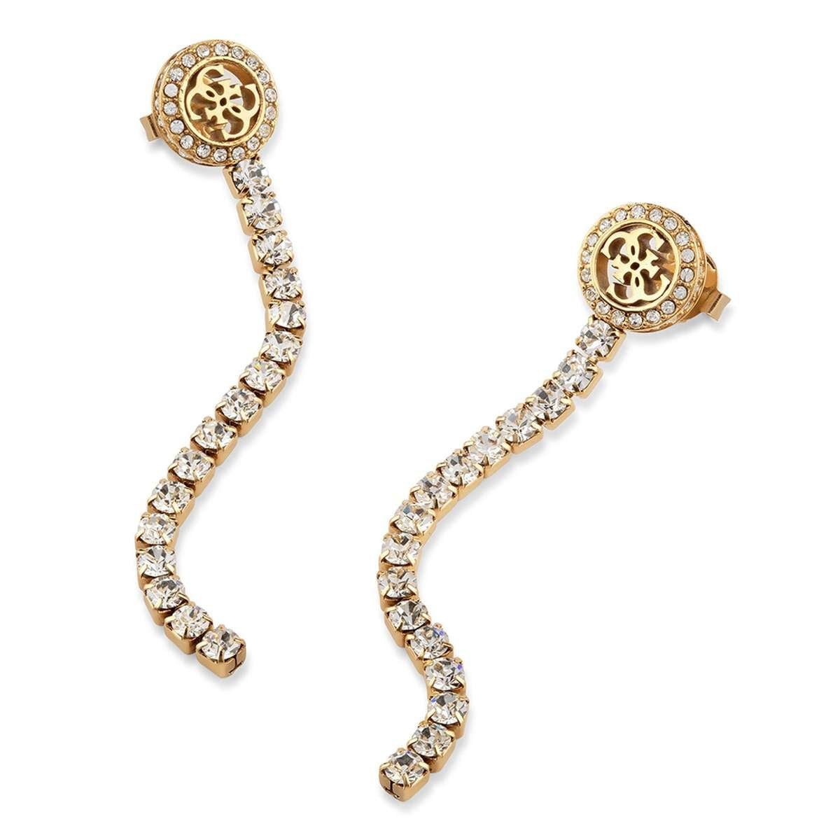 Guess Paar Ohrstecker JUBE05144JWYG, für Damen Paradise Tennis Goldfarben