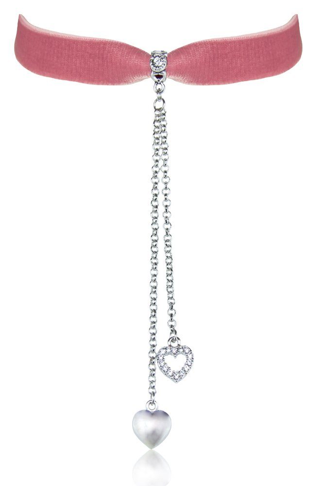 LUISIA® Collier Samt Kropfband mit Herz und Strass mit Swarovski® Kristall günstig online kaufen