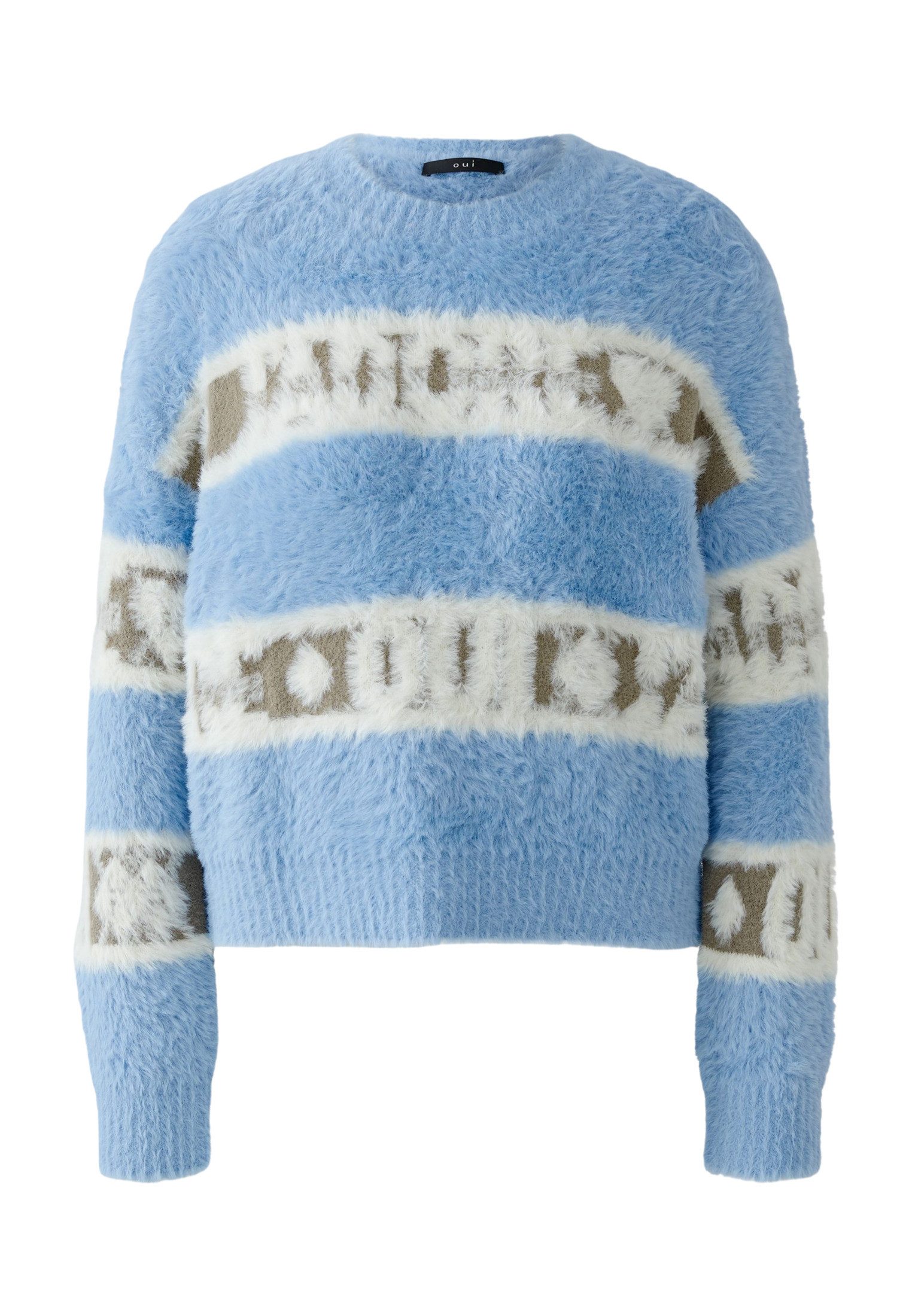 Oui Rundhalspullover Pullover