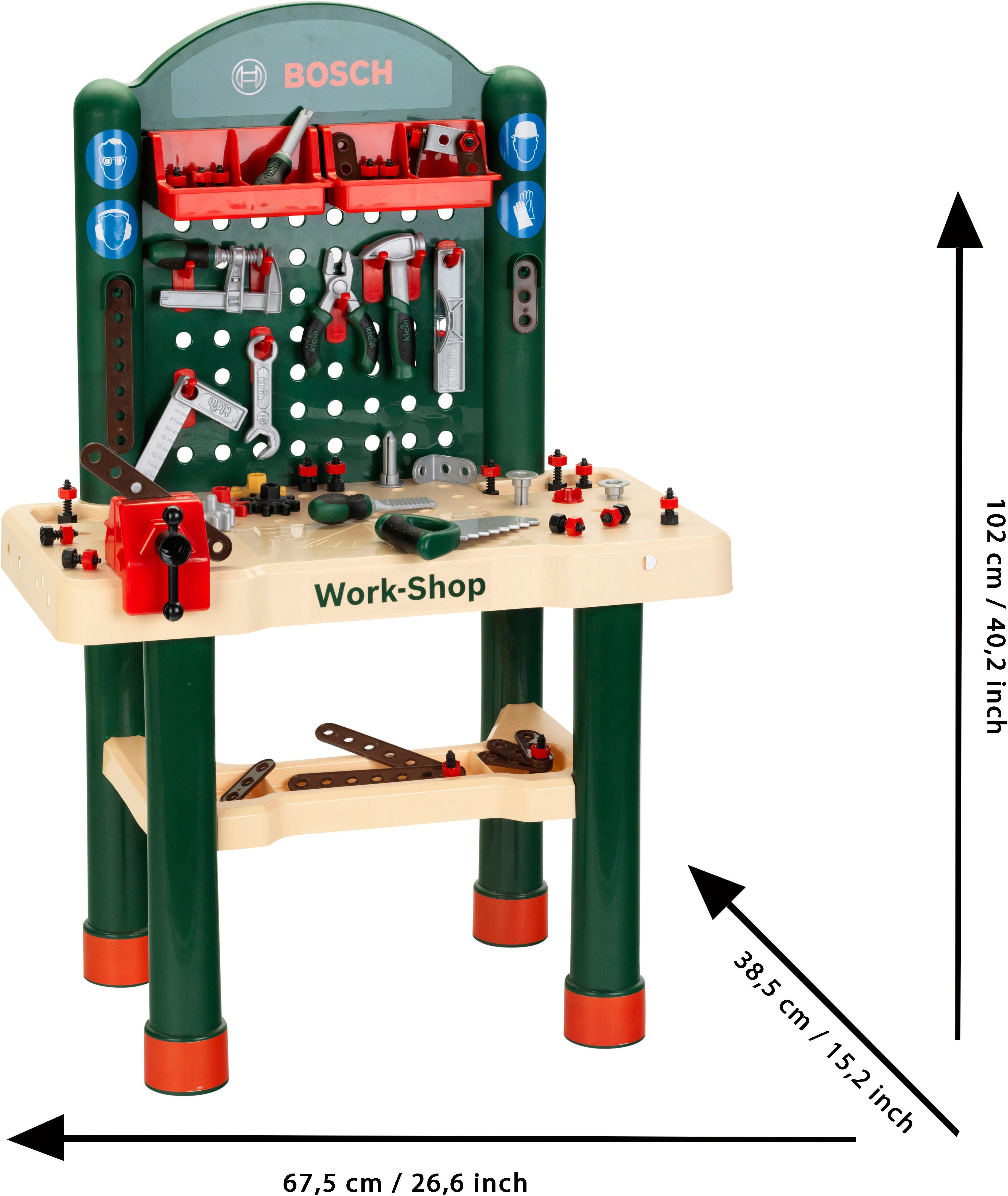 Klein Spielwerkbank Bosch, Work-Shop, (Set), Made in Germany