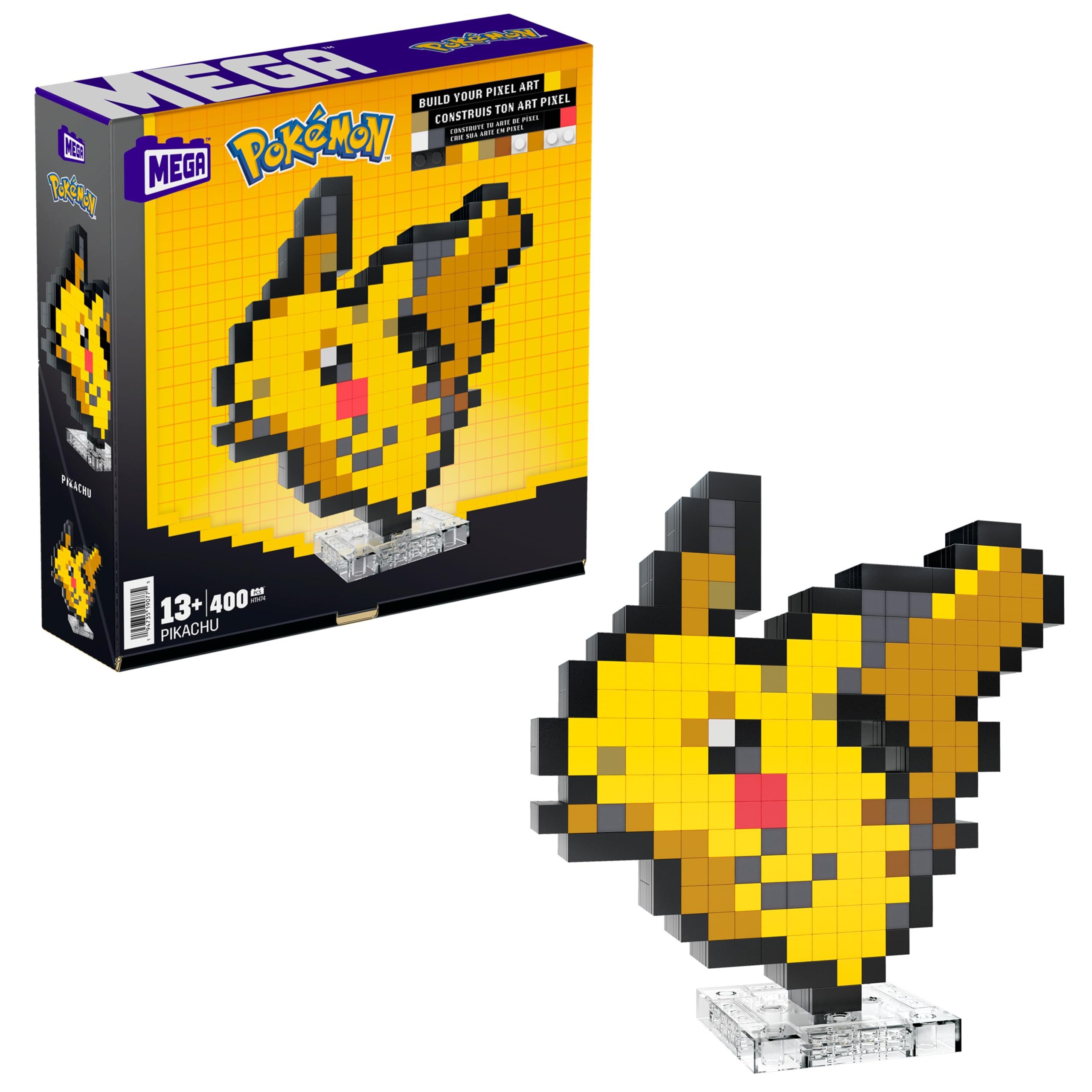 MEGA MEGA Pokémon Pikachu Pixel Art Konstruktions-Spielset, (400 St), Bau- und Konstruktionsset aus Pokémon