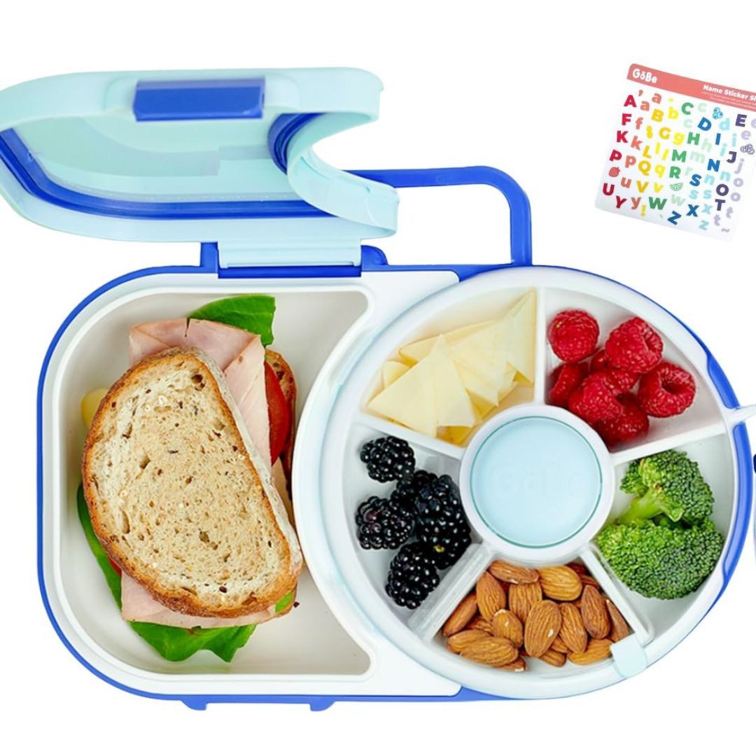 suebidou Lunchbox 2in1 Kinder Lunchbox & Snack Spinner mit innovativer Drehfunktion, (Kann auseinander gebaut werden, 1 Snackbox mit Deckel), nachhaltig, kreativ