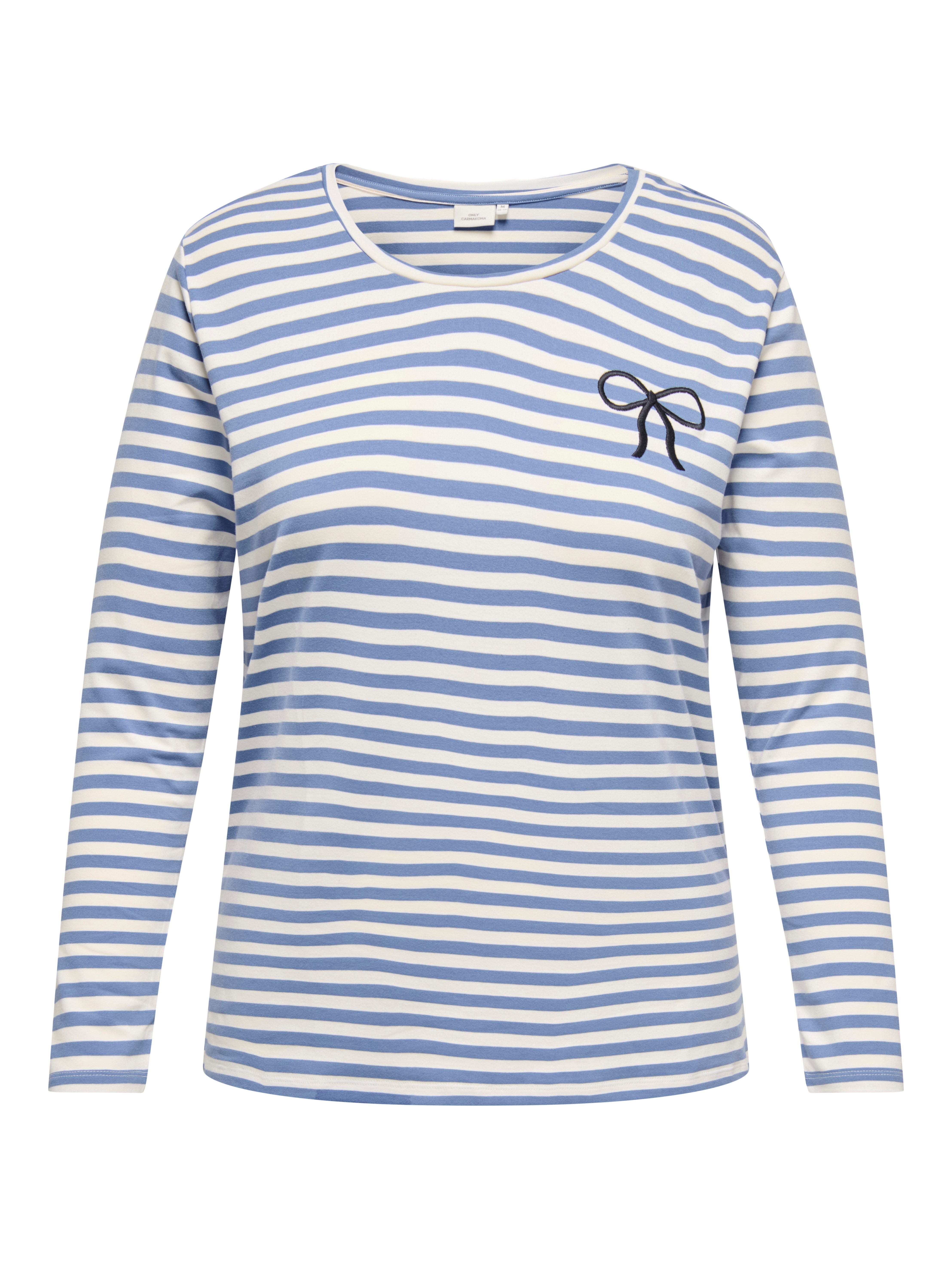 ONLY CARMAKOMA Langarmshirt CARBODIL L/S O-NECK BLOUSE JRS Materialmix, slim fit