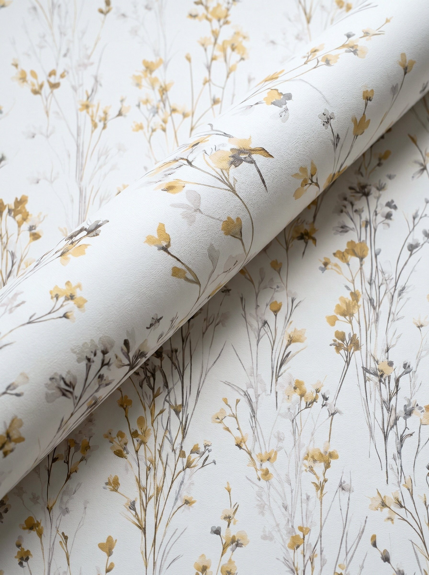 Newroom Vliestapete Lunara Ocker Tapete Vliestapete Blumen, Floral, Blumenranke, strukturiert, Mustertapete