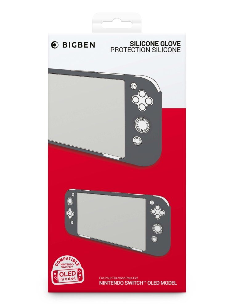 Switch OLED Schutzhülle Silikon Glove Case grau BB011753 Zubehör Nintendo