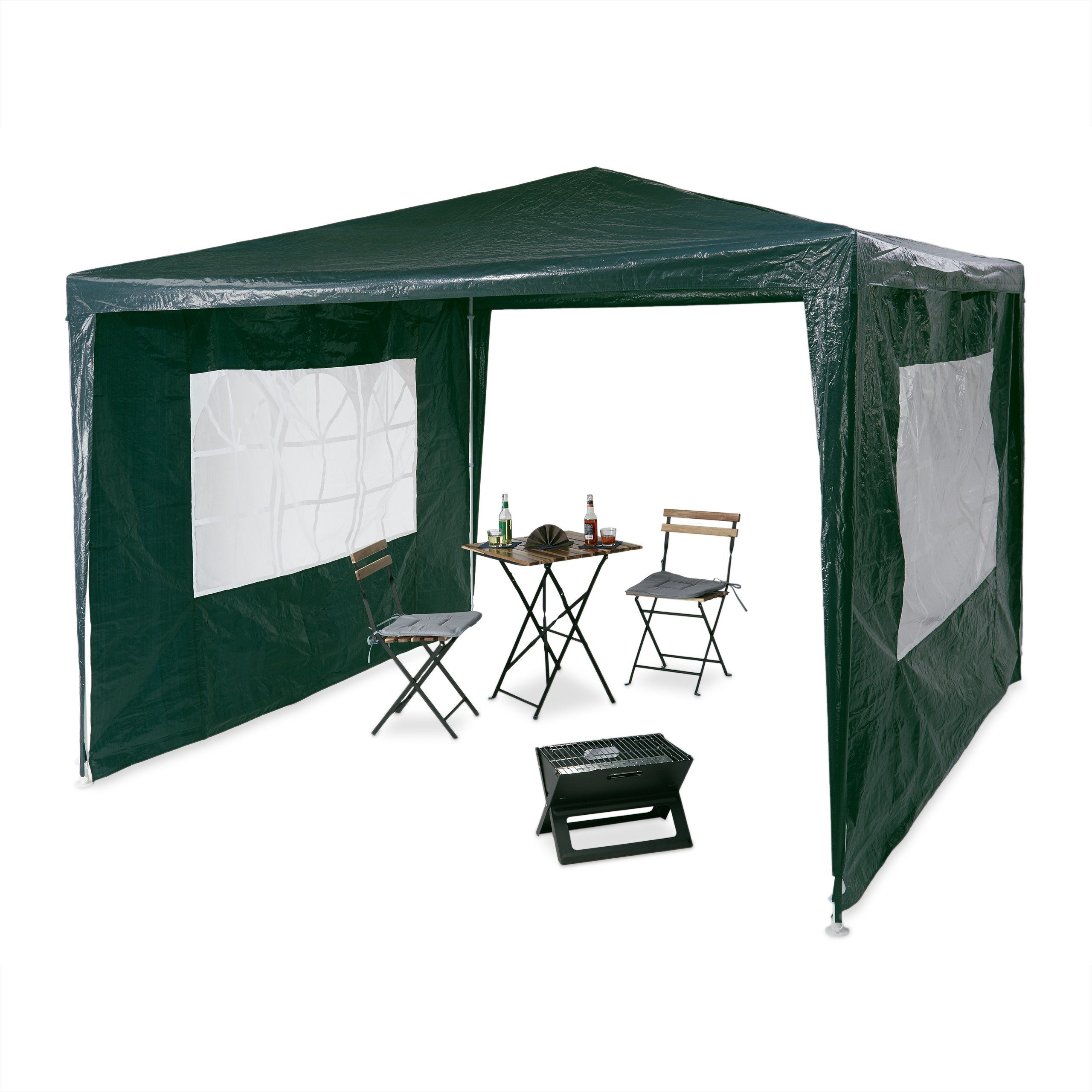 relaxdays Pavillon 3x3 m mit 2 günstig online kaufen