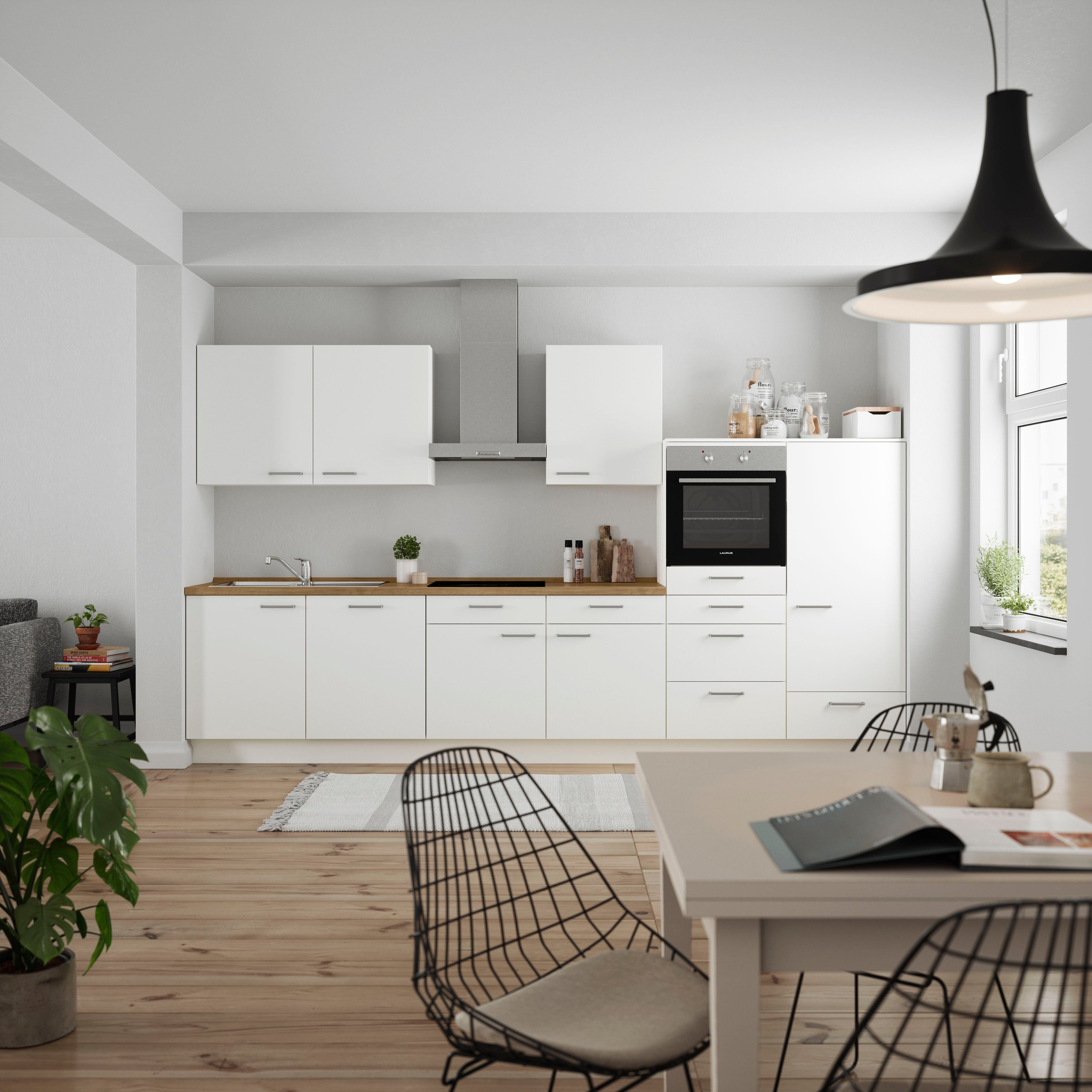 nobilia® Küchenzeile "Touch I", NEU: individuell anpassbar mit gratis Profi-Beratung, vormontiert, Breite 360 cm, Ausrichtung wählbar, wahlw. mit E-Geräten