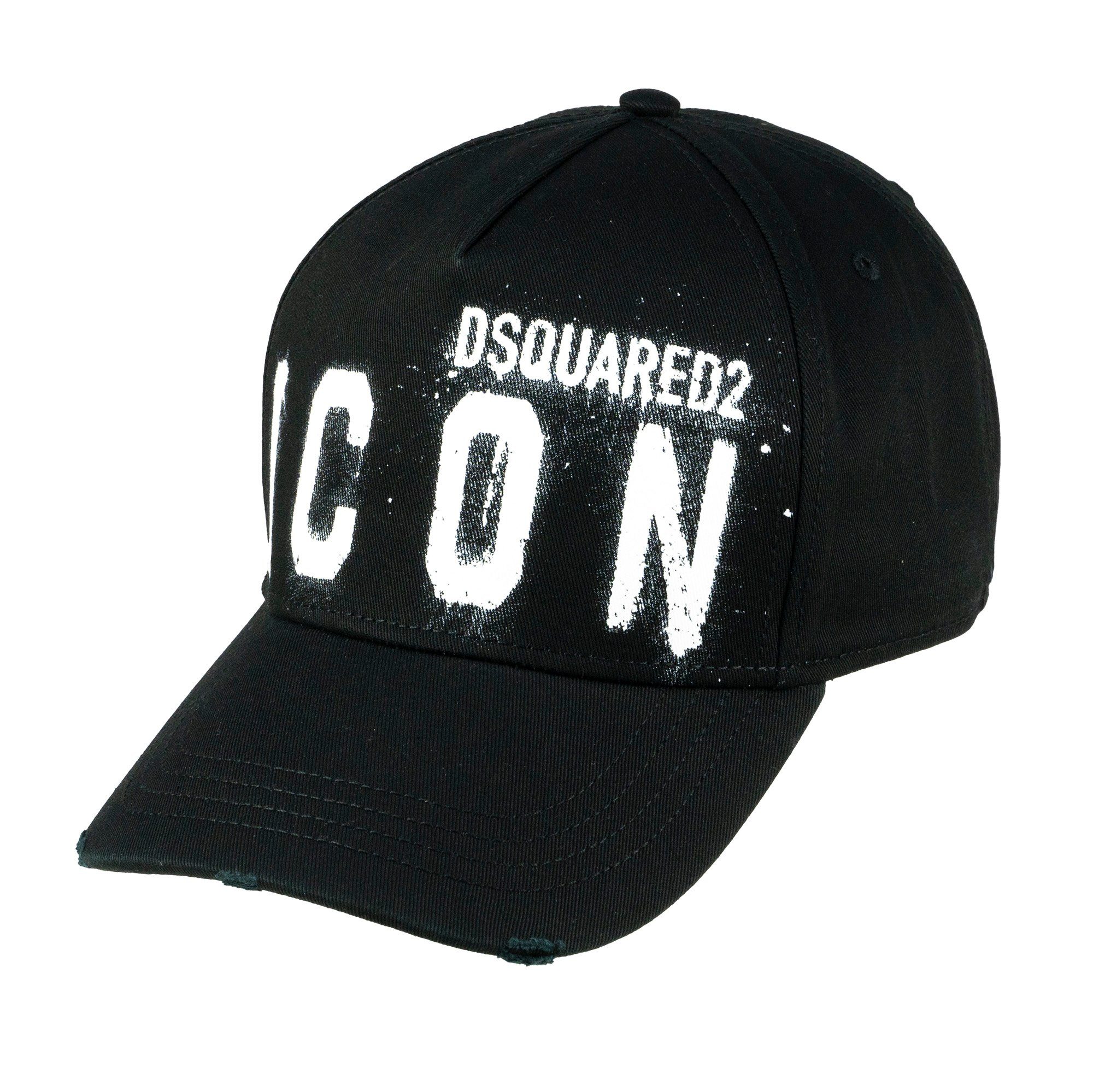 Dsquared2 Baseball Cap ICON Sprayed-Effekt, schwarz | Baseball Caps