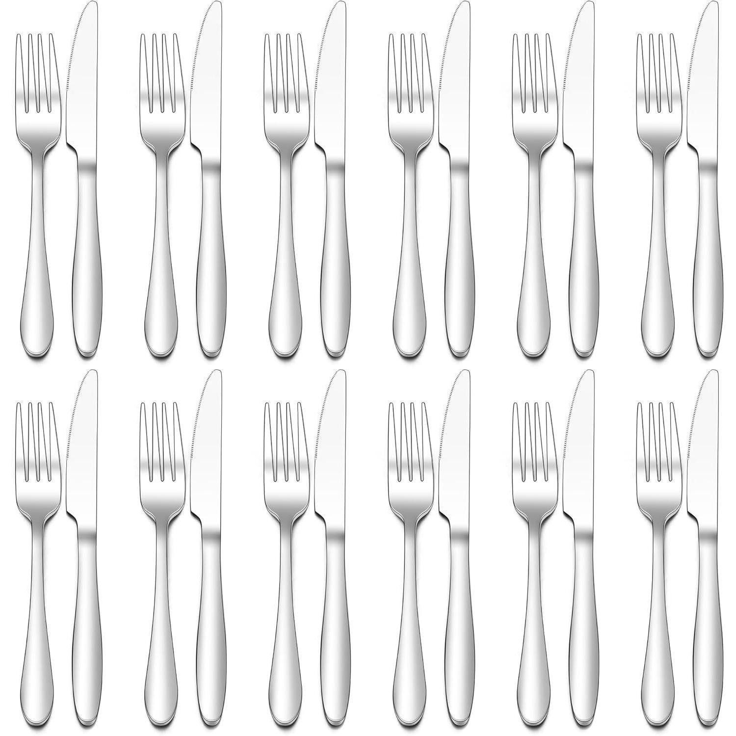 LuxusKollektion Steakbesteck 24-teiliges Edelstahl Steakbesteck Set für 12