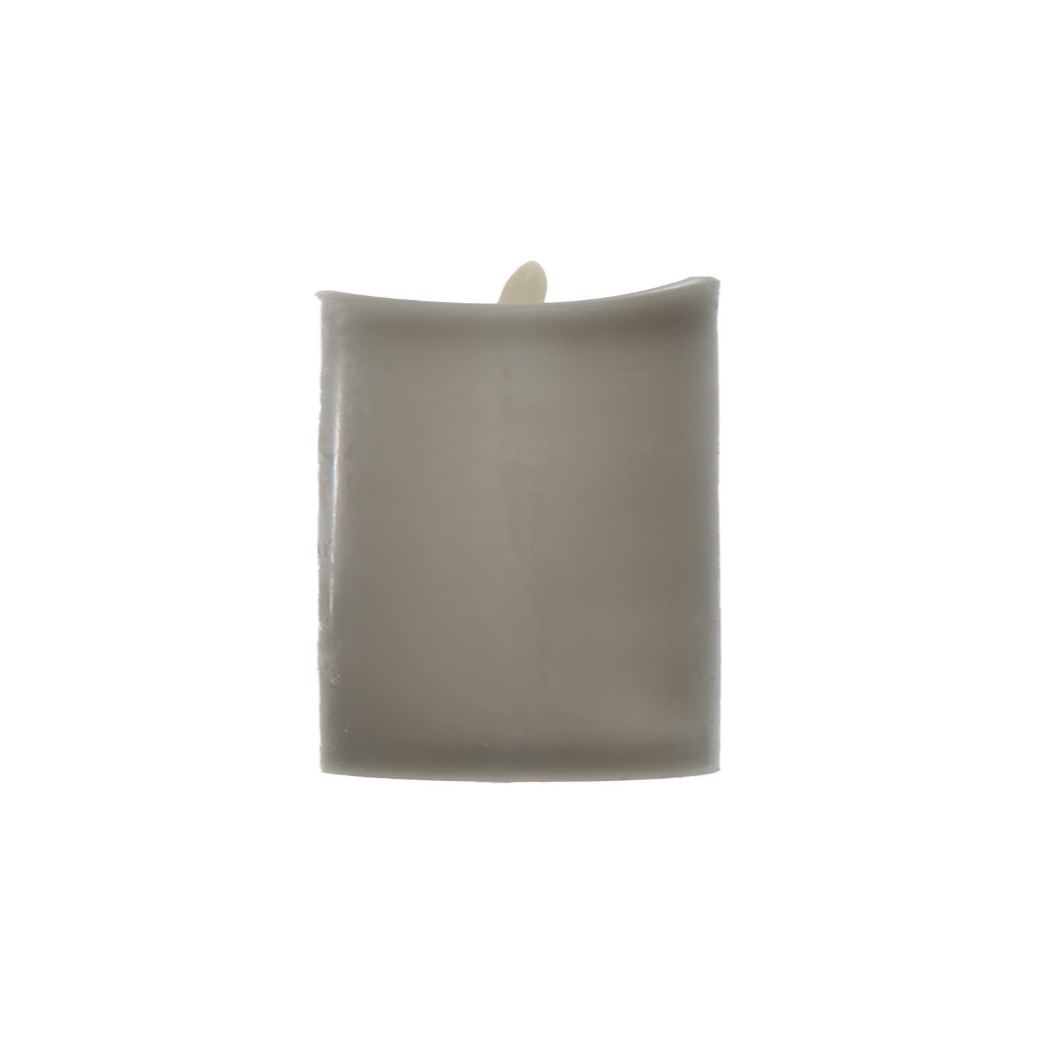 LED-Kerze Echtwachskerze grau 10 x Ø 9 cm mit Flackerflamme und Timer