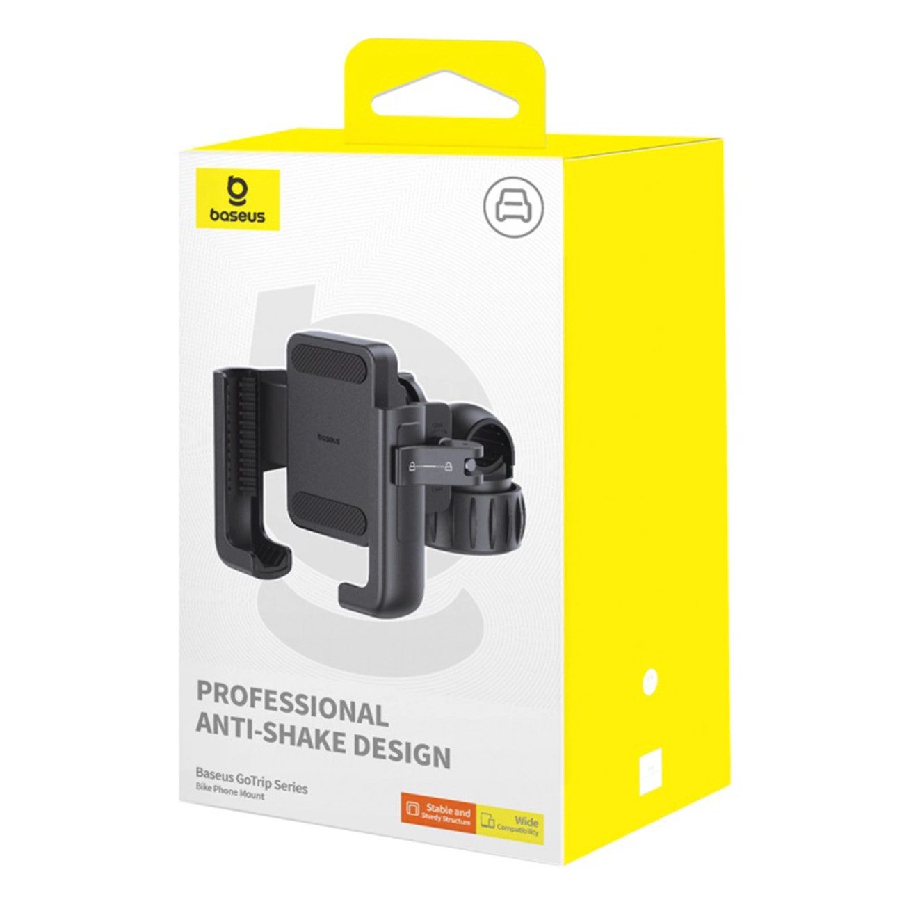 Baseus Basic GoTrip phone holder (up to 7.2 inches, single, vibration damping, 360° rotation, tool-free mounting)