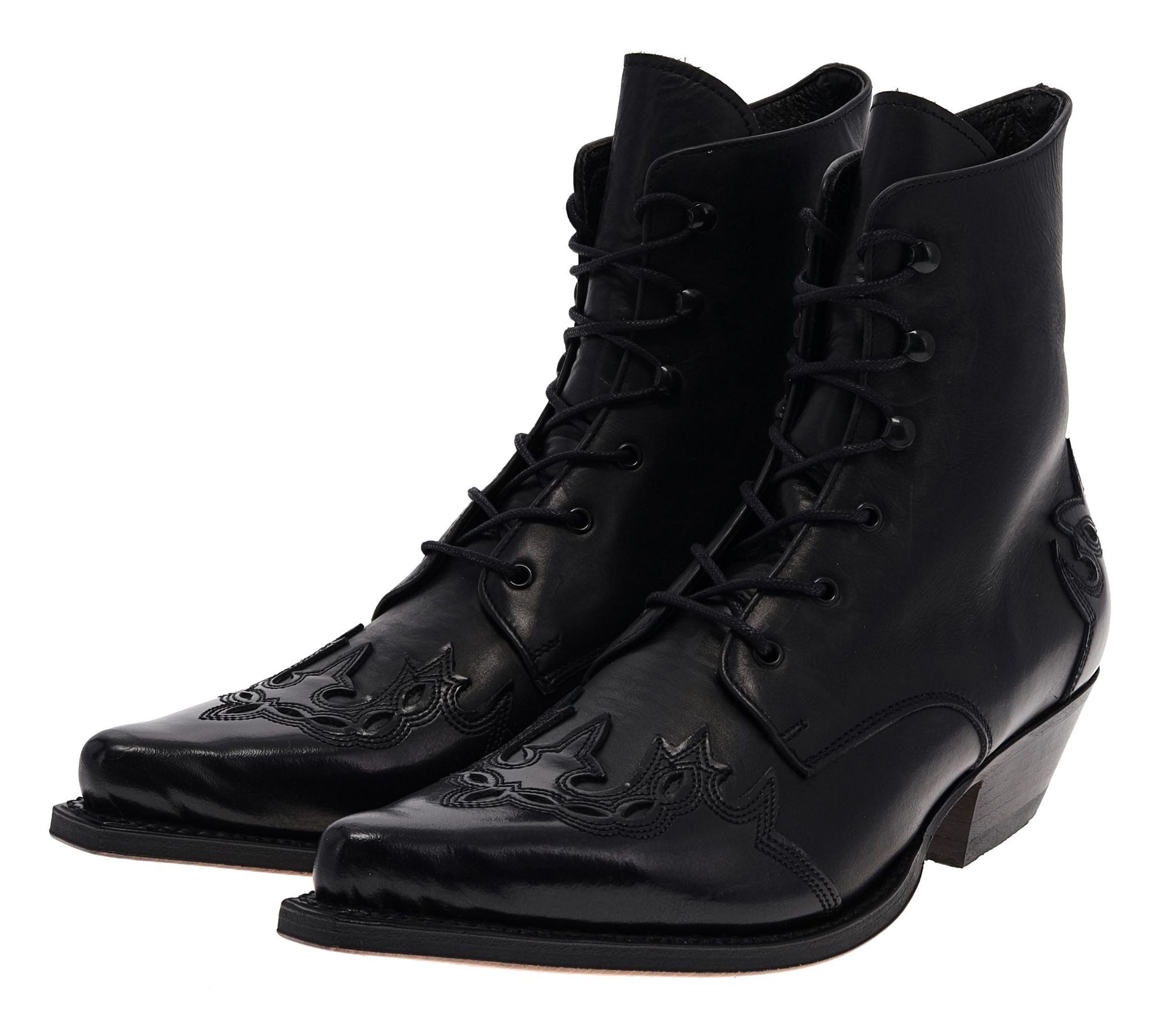 Sendra Boots 11699 Schwarz Stiefelette Rahmengenäht Damen ...
