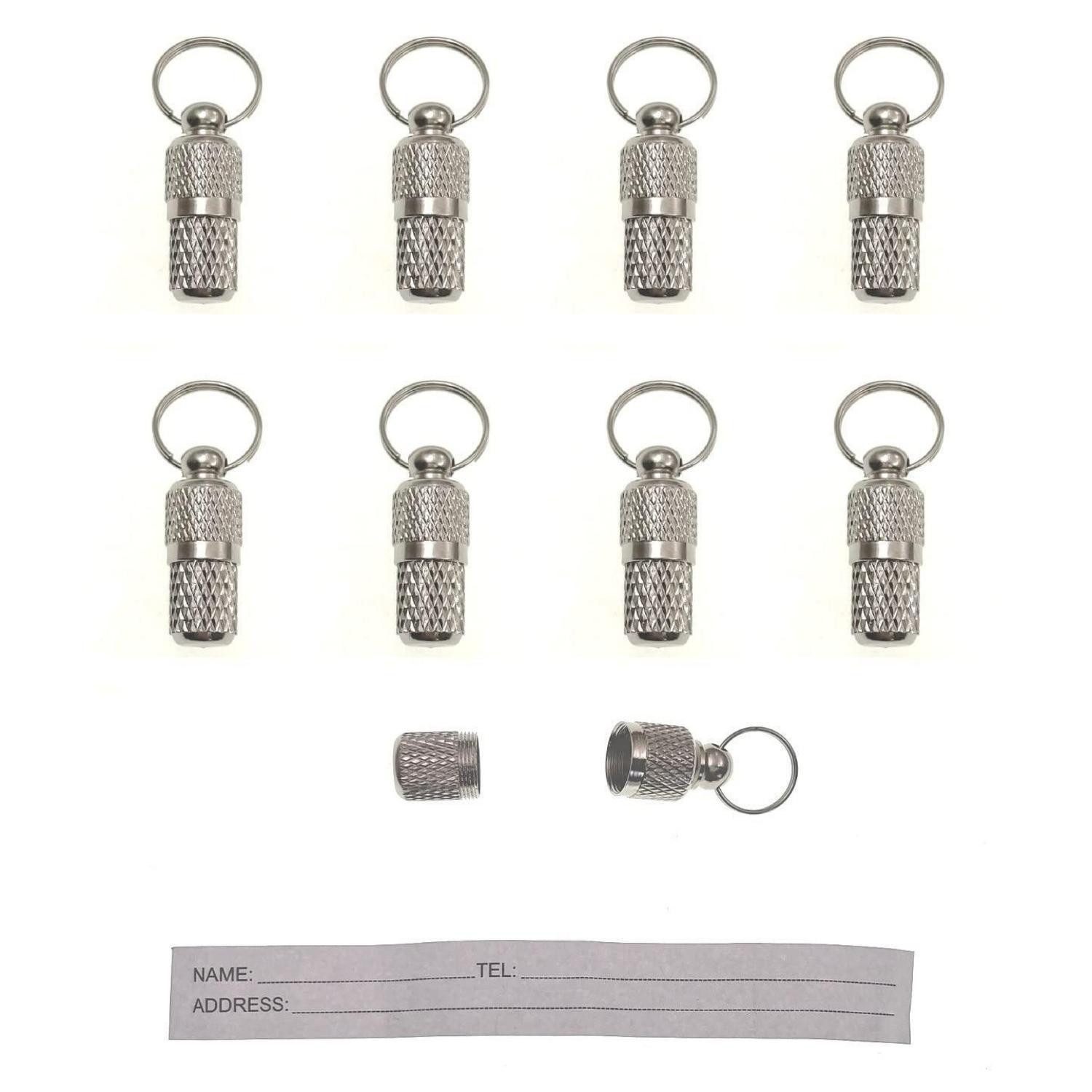 LuxusKollektion Taschenanhänger Hundemarke Fass mit Namen Adresse Telefonnummer 8 Stück (8-St)