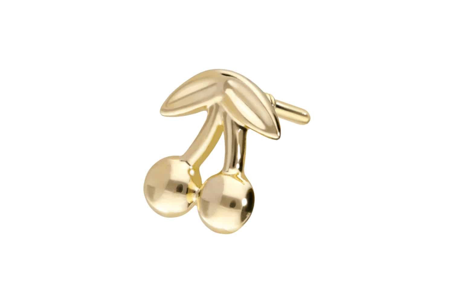 PIERCINGLINE Piercing-Set 14 Karat Gold Schraubaufsatz mit Außengewinde KIRSCHEN (Schraub-Aufsätze, 1-tlg)