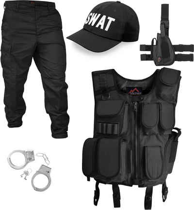 normani Polizei-Kostüm »SWAT Karneval Kostüm Einsatzkostüm«, Agentenkostüm Verkleidung SWAT FBI POLICE SECURITY Faschingskostüm