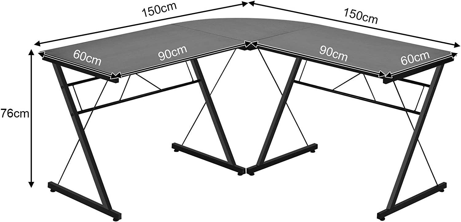 KOMFOTTEU Computertisch Eckschreibtisch, L-förmiger, 150x150x76cm günstig online kaufen