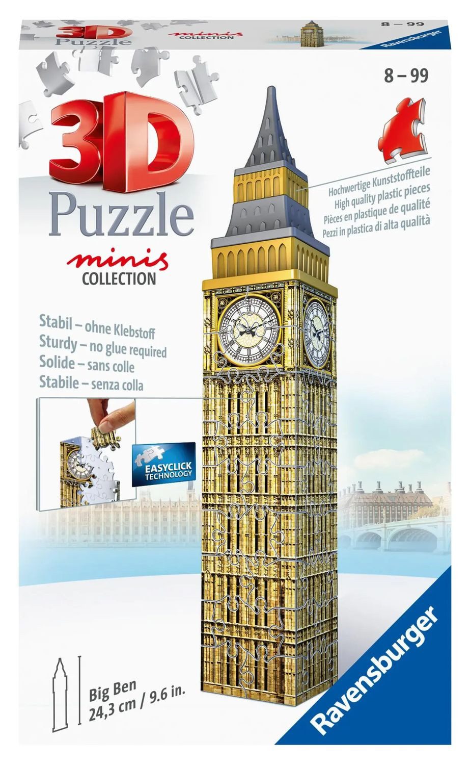 Ravensburger Puzzle Ravensburger 3D Puzzle - Mini Big Ben - 54 Teile - ab 8 Jahren, 54 Puzzleteile