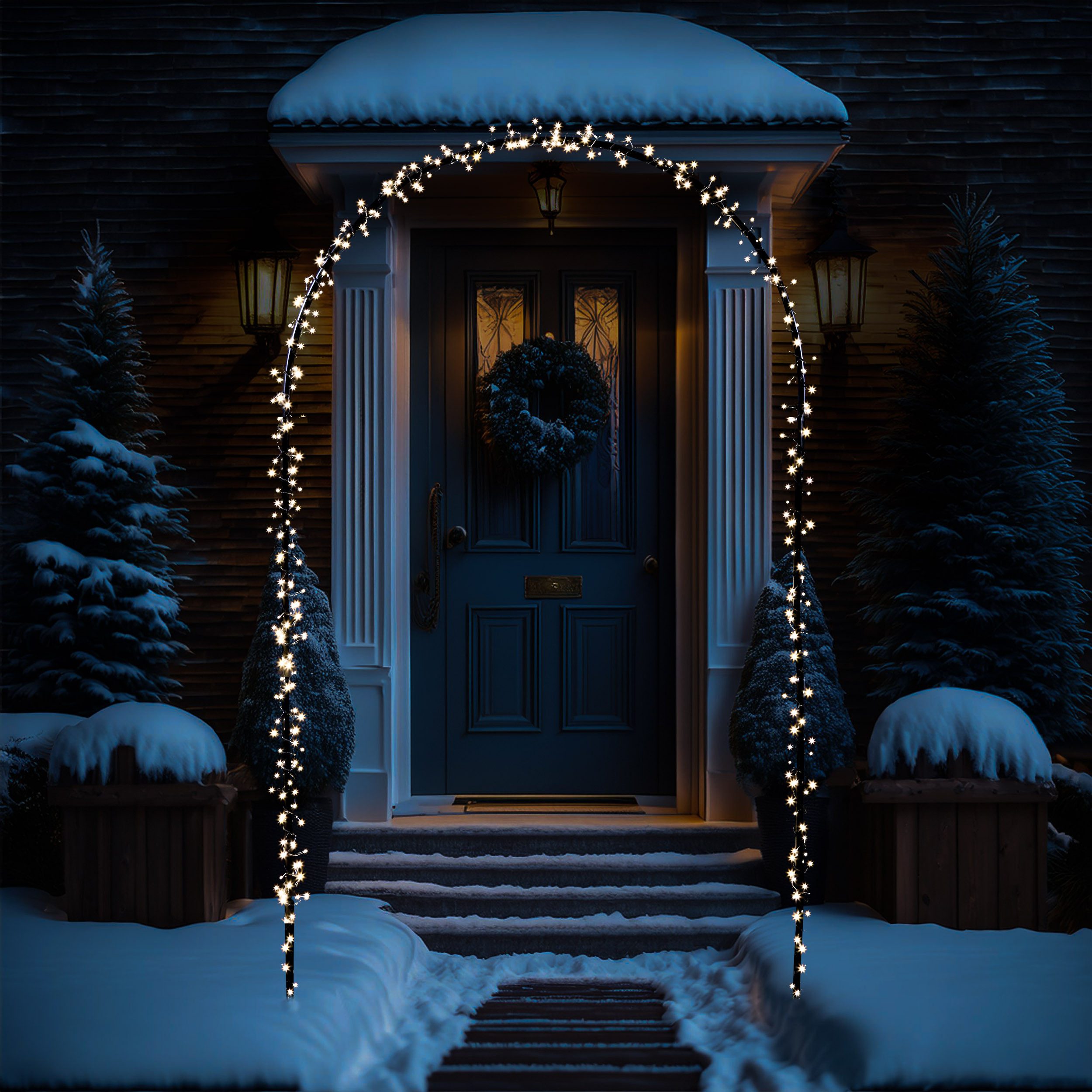 MARELIDA LED Dekoobjekt LED Türbogen Hochzeitsbogen Torbogen beleuchtet Gartenbogen 2,3m, LED Classic, warmweiß (2100K bis 3000K)