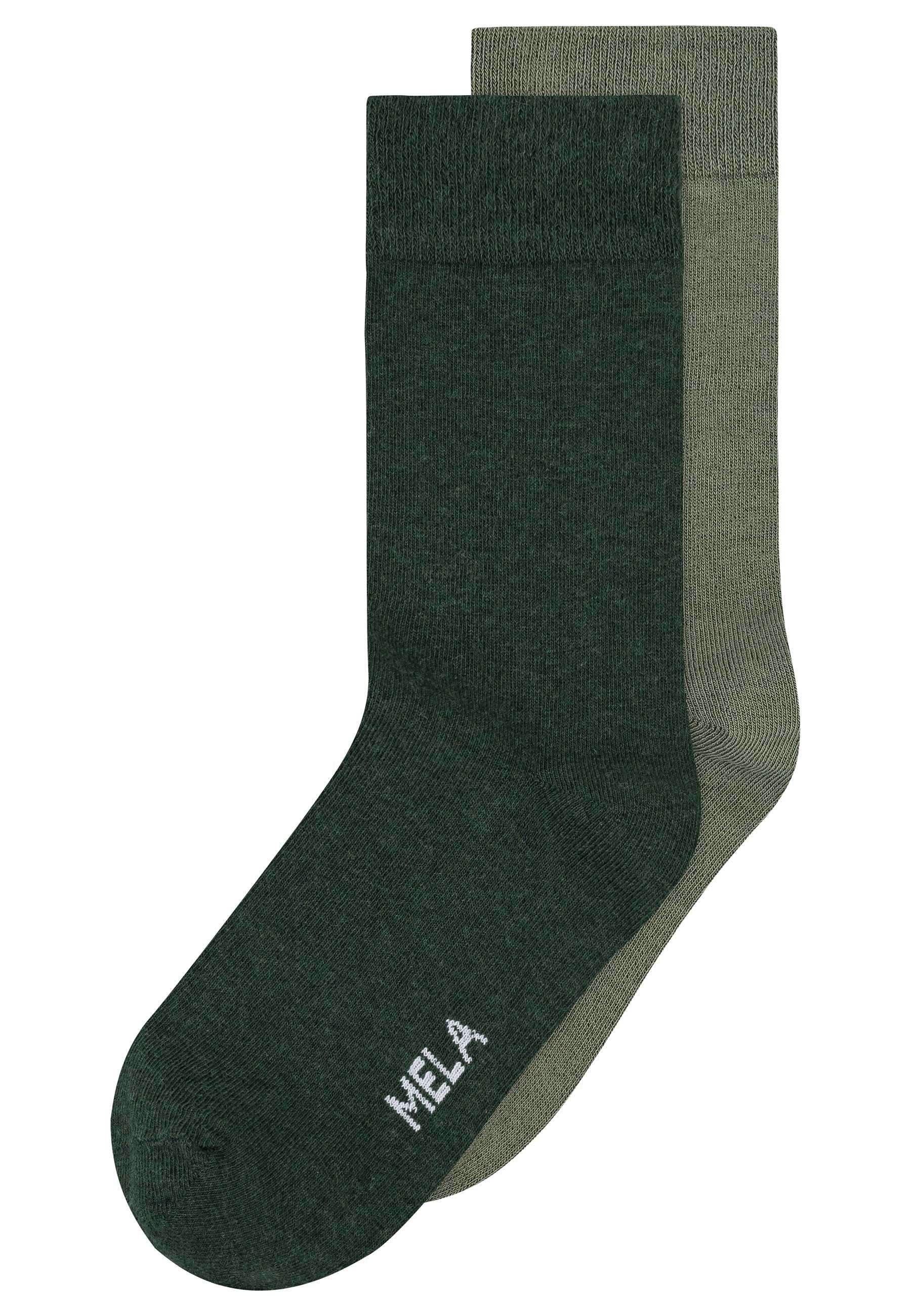 MELA Socken Basic Socken 2 Paare Frei von Polyester und Polyamid.