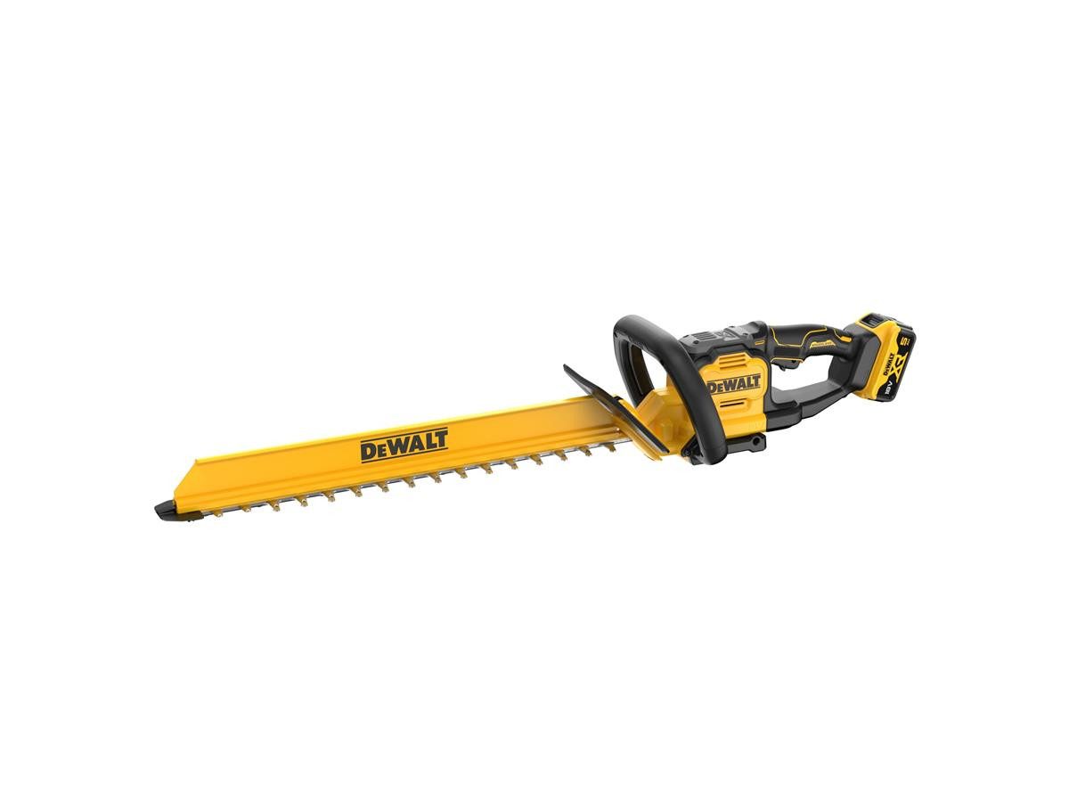 DeWalt Akku-Heckenschere 60cm, 18V / 5Ah, 60cm lasergeschliffene Dual-Action Schwert, inkl. 5Ah Akku & Ladegerät