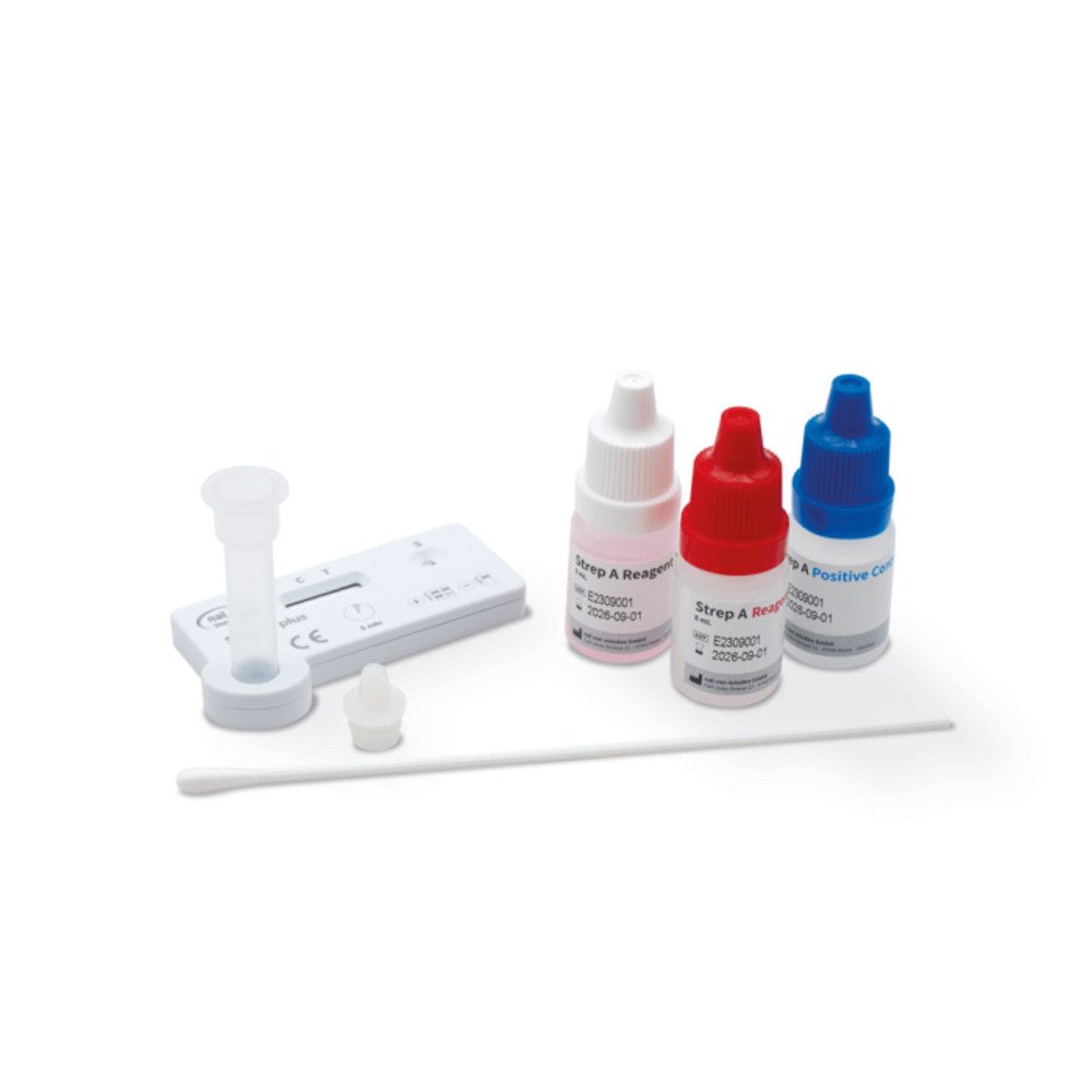 nal von minden GmbH Streptokokken-Schnelltest NADAL Strep A Test (20 Kassetten), Spar-Set, 20-tlg., Hohe Genauigkeit, Schneller Nachweis, Einfache Anwendung, Für Rachenabstriche