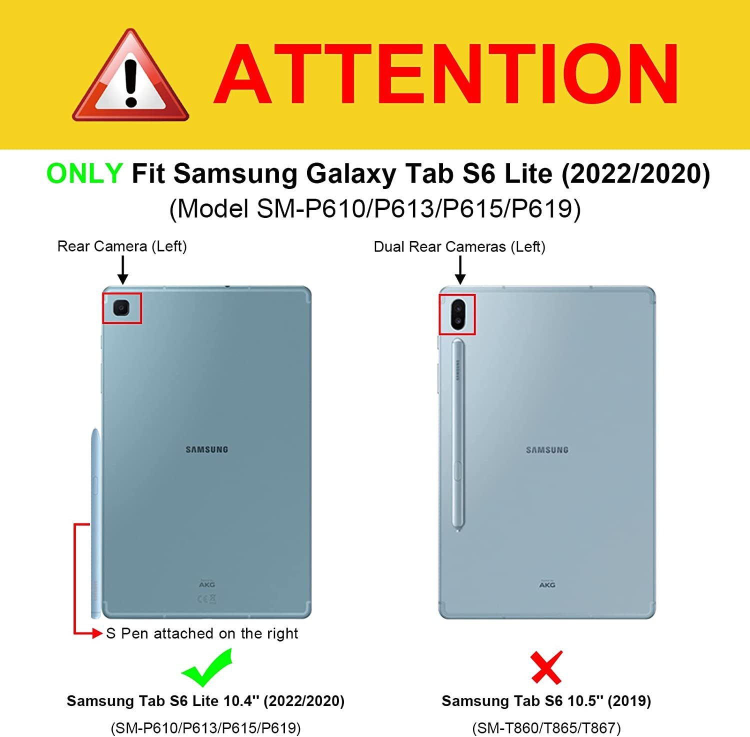 Fintie Tablet-Hülle für Samsung Galaxy Tab S6 Lite 10,4 Zoll 2024/2022/2020 Tablet, Slim Hülle mit Transparenter Rückseite und Auto Schlaf/Wach Funktion – Bild 2 von 5
