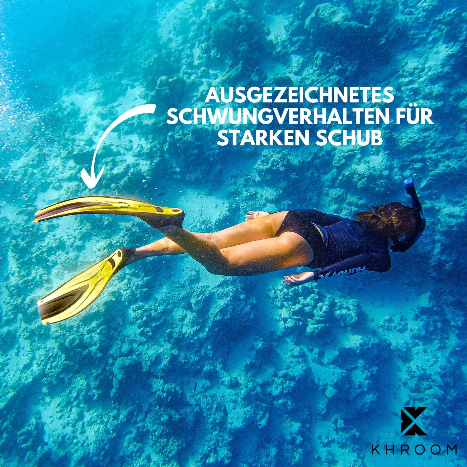 Khroom Flosse Taucherflossen Schwimmflossen Langflossen geschlossen Gr. 36-47 (lange Flossen, Premium Made in Italy)