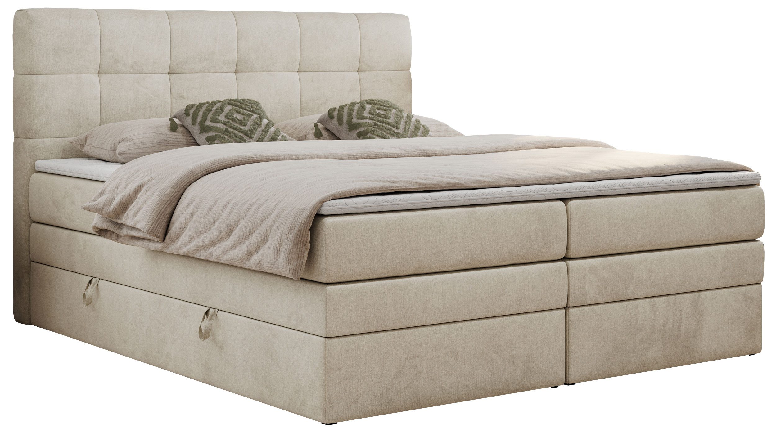 MKS MÖBEL Boxspringbett LUKA KING (King Doppelbett, Multipocket Matratzen, günstig online kaufen