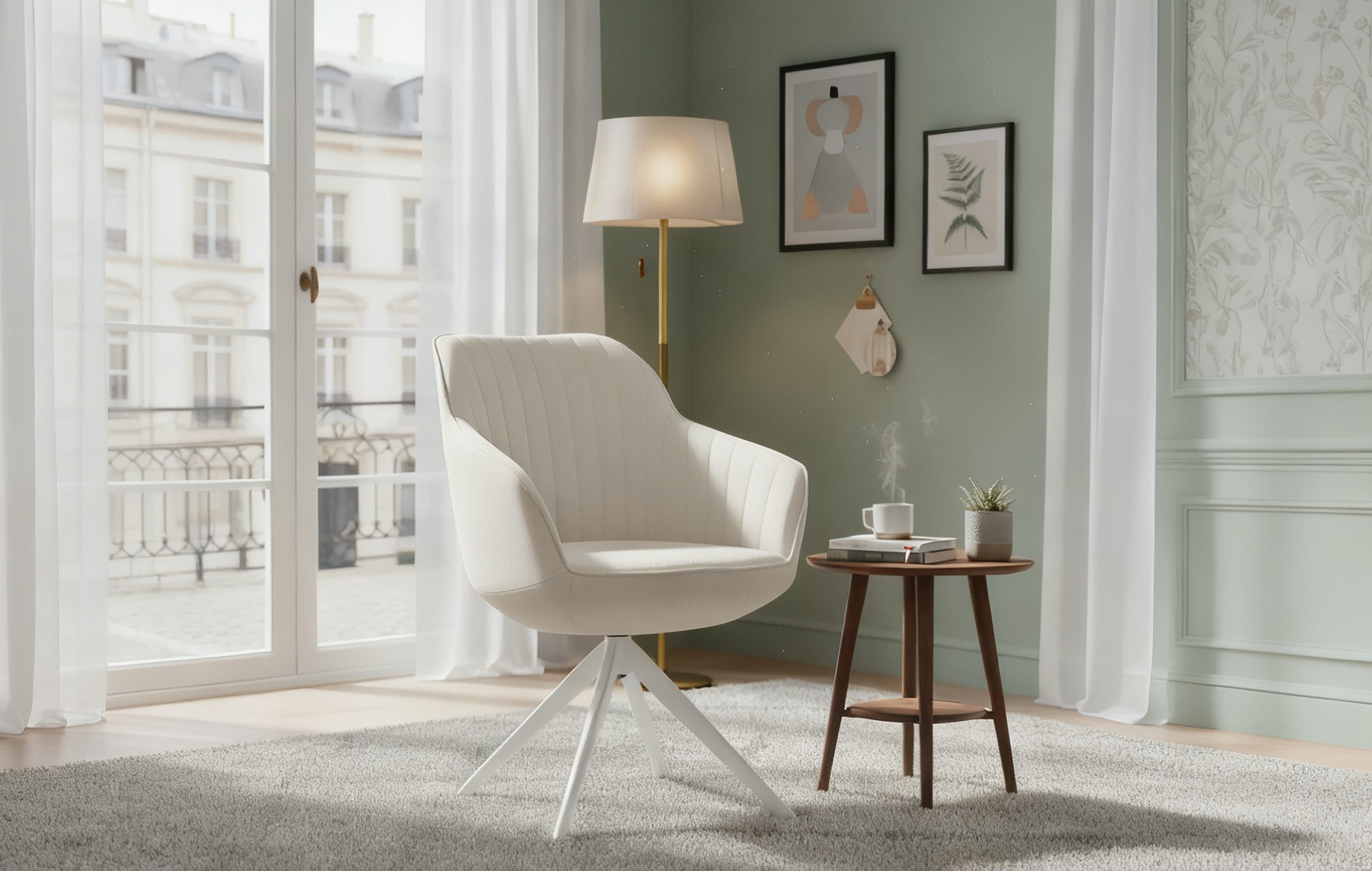 B&D home Polsterstuhl ARVIT (1 St), modern, drehbares Metallgestell, Steppu günstig online kaufen