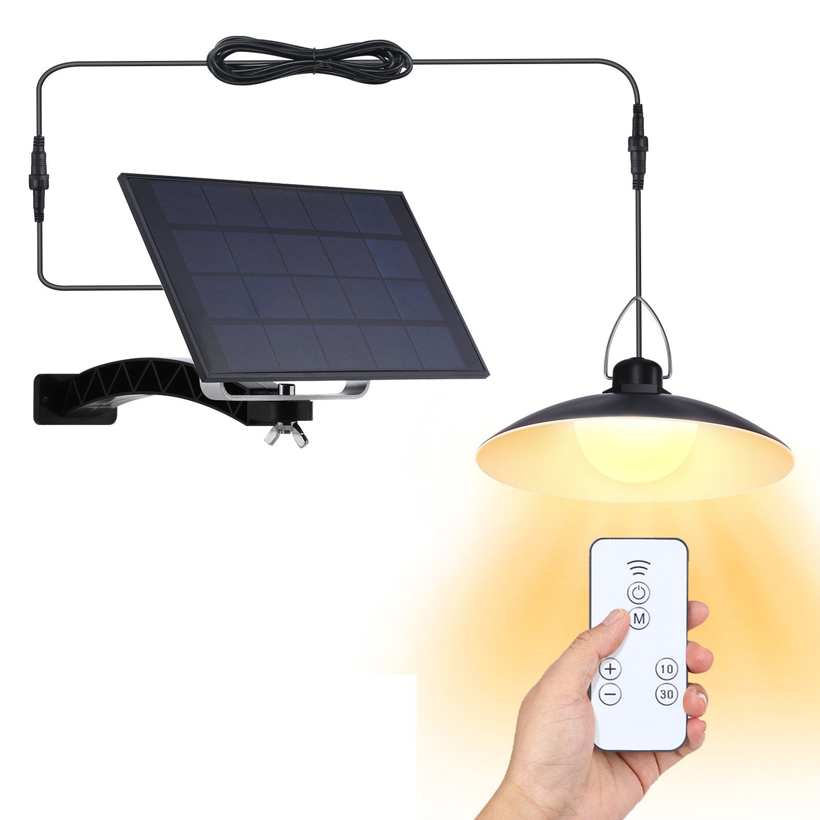 Rosnek Außen-Deckenleuchte Outdoor Solar Pendant Lights with 1/2/3/4 Head,w günstig online kaufen