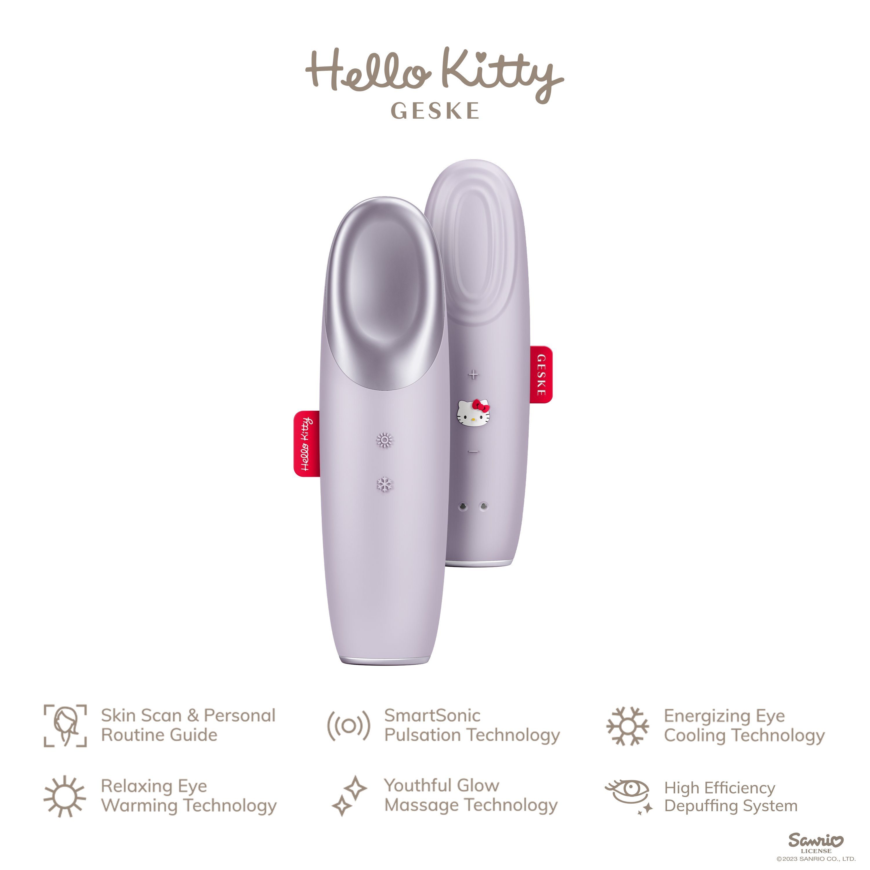 2-tlg., Purple erhältst Kitty personalisierte Energizer der 6 in Cool Gerät 1, Hello (SmartAppGuided Kitty Warm APP App Du GESKE SmartAppGuided™ & Augen-Roll-on kostenloser Hello deine Hautpflegeroutine. inkl. Eye Mit Device),