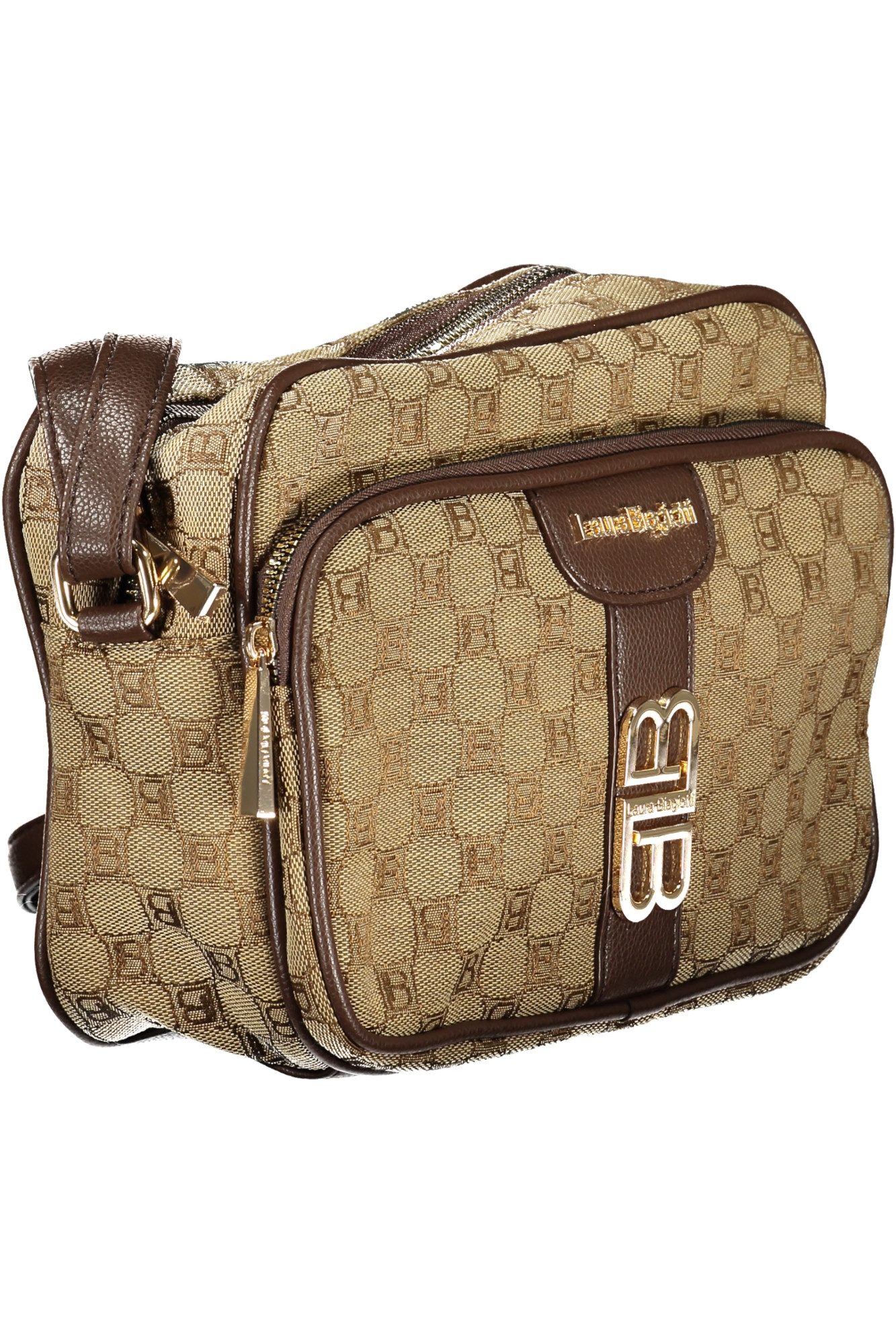 Laura Biagiotti Umhängetasche, Elegant beige Schultertasche mit Reißverschluss und Außentasche