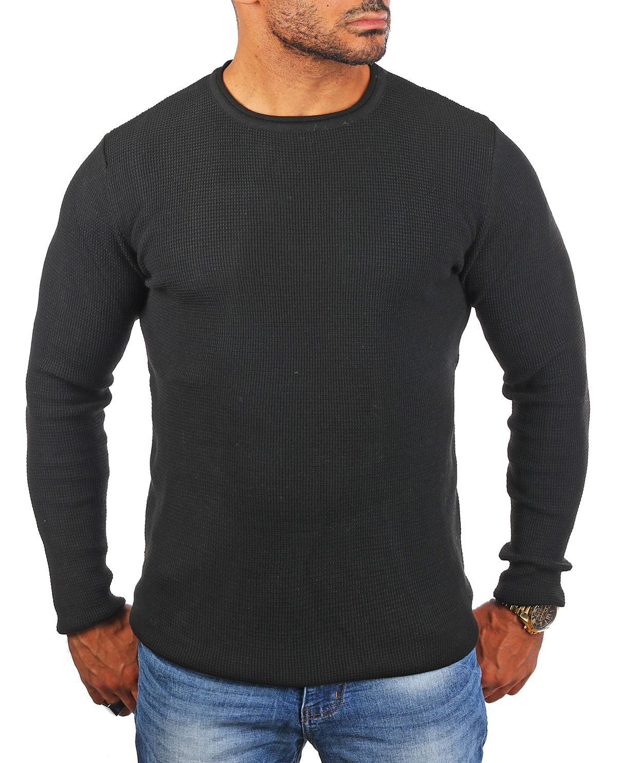 CARISMA Strickpullover Herren leichter Feinstrick einfarbig körperbetont de günstig online kaufen