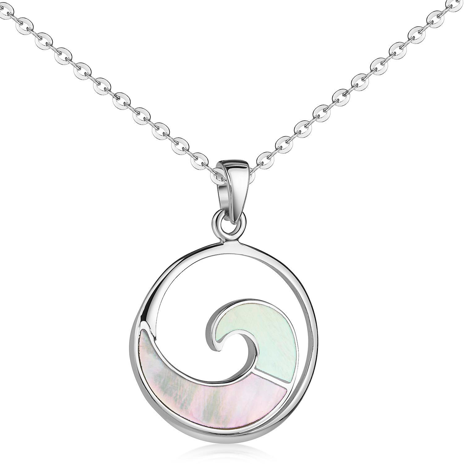 Materia Kettenanhänger Damen Silber Welle Perlmutt günstig online kaufen