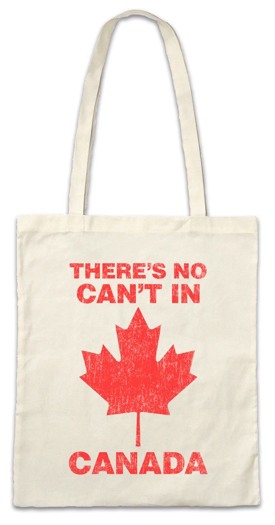 Beuteltasche There Is No Can't In Canada Stofftasche Kanada Modern Blatt Family