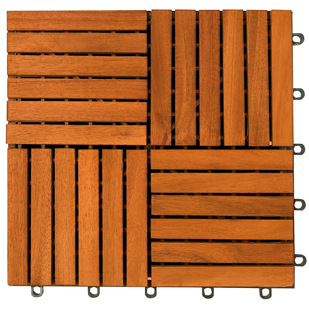Casaria Holzfliesen Akazie quattro Moasik, Terrassenfliese günstig online kaufen