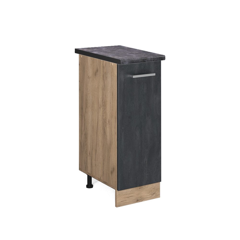 Vicco Apothekerschrank R-Line, Schwarz Beton/Goldkraft Eiche, günstig online kaufen