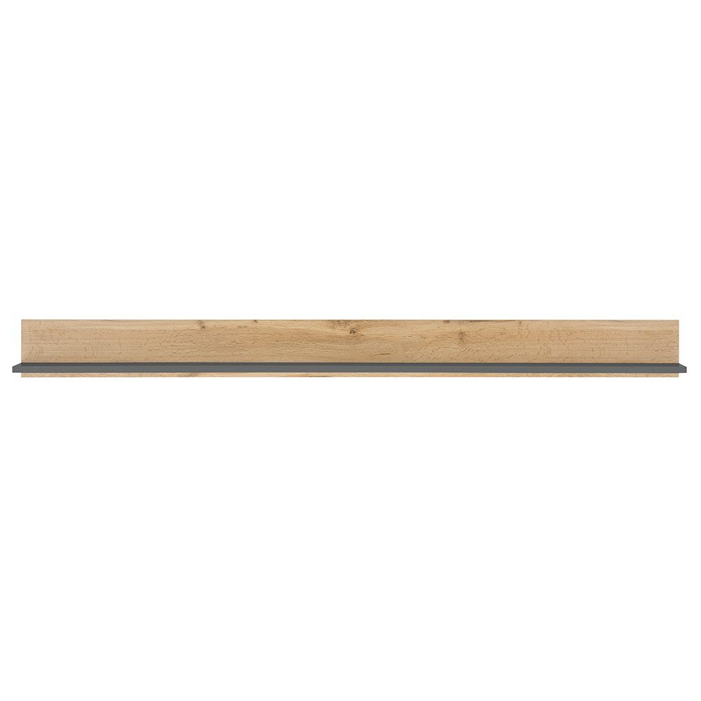 Lomadox Wandregal CRISP-61, in anthrazit mit Wotan Eiche, ca. 100/15/17 cm