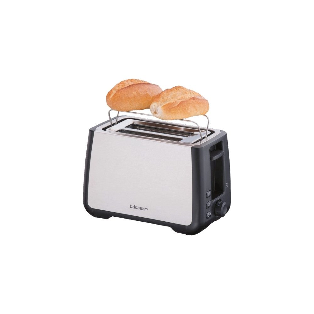 Cloer Toaster Cloer Toaster 3569 Edelstahl-Schwarz 2-Scheiben-Toaster