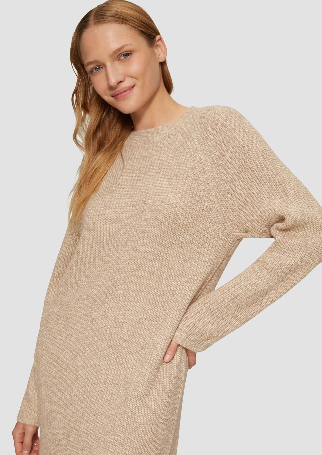 s.Oliver Shirtkleid Midi-Strickkleid (1-tlg) lange Raglan-Ärmel, Strick, Ru günstig online kaufen