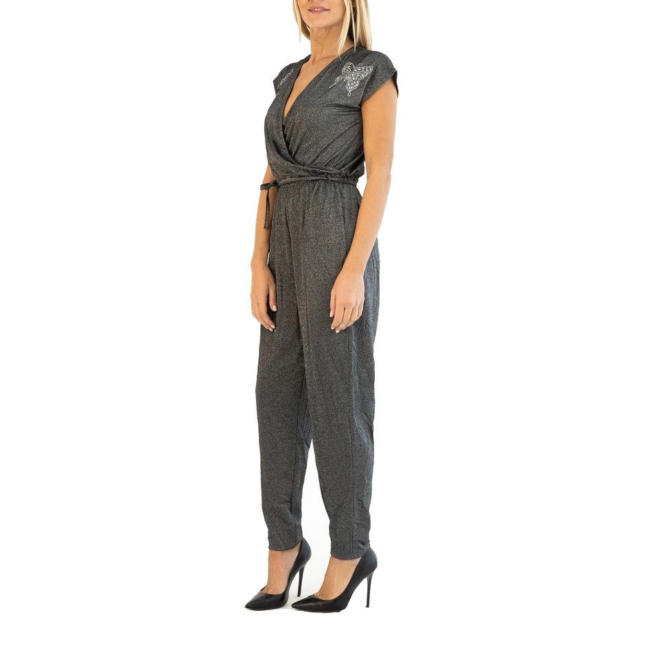 Desigual Jumpsuit Irene Schwarz-Silber glitzernd, Größe XL günstig online kaufen