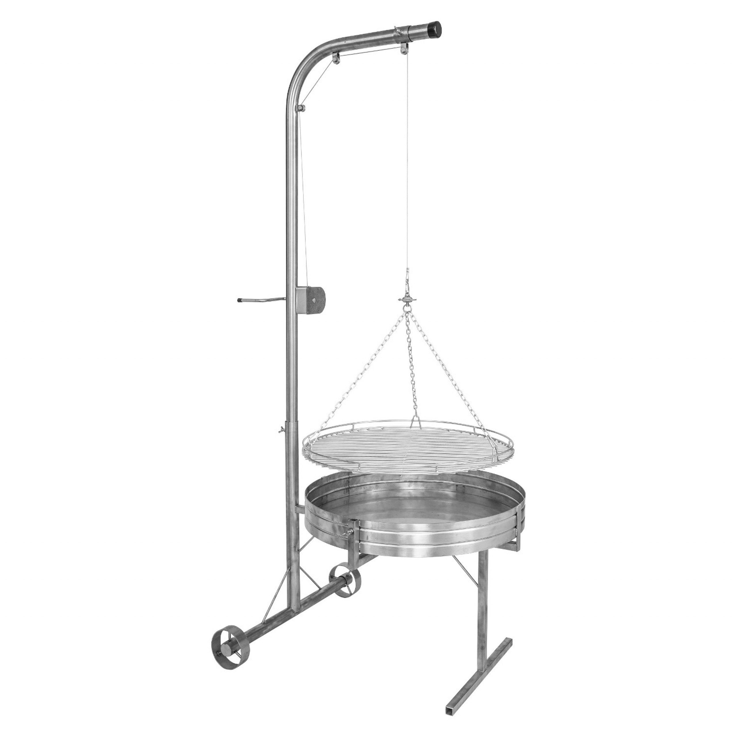 Schneider Grillgeräte GmbH & Co.KG Feuerstelle Schneider fahrbare Grillstation aus Edelstahl Grillrost Ø 100 cm