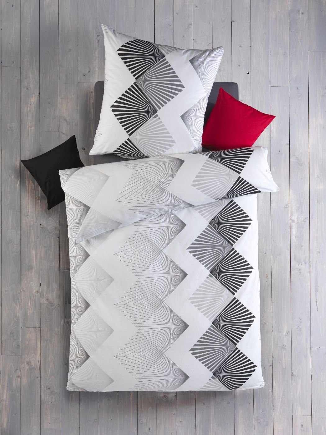 Optidream Bettwäsche Set Renforcé 135x200 Baumwolle Odin weiss schwarz, Ren günstig online kaufen
