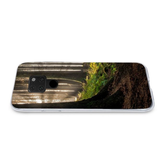 MuchoWow Handyhülle Sonne - Äste - Bäume - Wald - Natur Phone Case Handyhülle Huawei Mate 20 Silikon Schutzhülle OR12064
