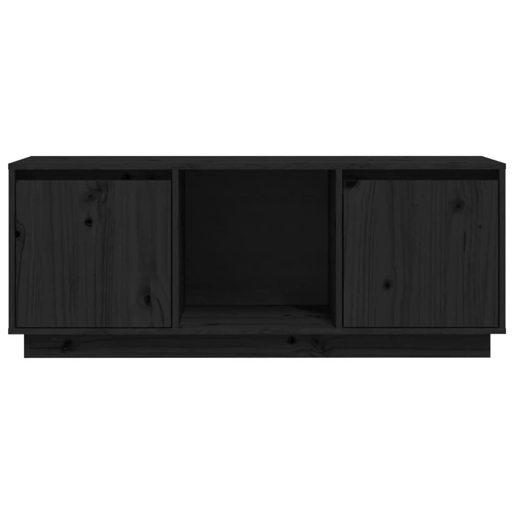 TV-Schrank TV-Schrank vidaXL Massivholz Schwarz (1-St) cm 110,5x35x44 Kiefer