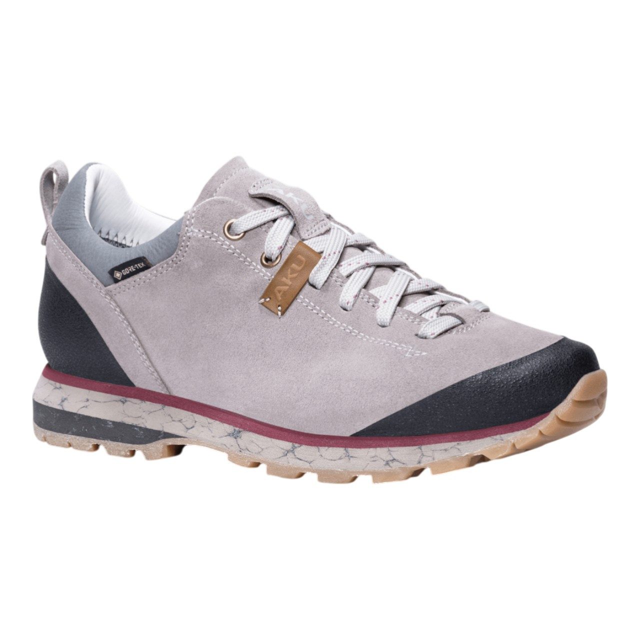 AKU Alltag-Travelschuhe Bellamont IV Suede GTX (wasserdicht) grau/bordeaux Wanderschuh
