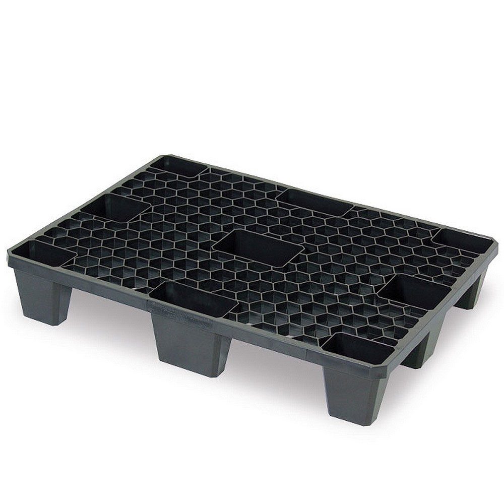 BRB-Lagertechnik Dekopalette 3x Kunststoffpalette im halben Euromaß, LxBxH 800x600x140 mm, Schonende Lagerung von Sackware oder anderen empfindlichen Waren