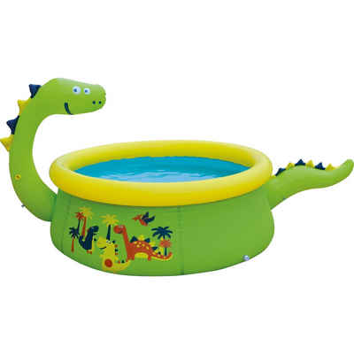 SunClub Дитячий басейн Kinder Pool 172 x 62 cm, (Kinderpool mit aufblasbarem Luftring, 1-tlg), mit wassersprühendem Dino